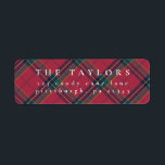 Classic Plaid Christmas Return Address Label<br><div class="desc">Embrace timeless holiday style with our classic Christmas collection featuring a traditional red and green plaid design. Perfect for spreading festive cheer,  these designs evoke warmth and nostalgia,  making them ideal for cards,  invitations,  and seasonal décor. Personalise each item to add a cosy,  classic touch to your holiday celebrations.</div>