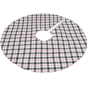 Classic Plaid Christmas Tree Skirt Red Black White