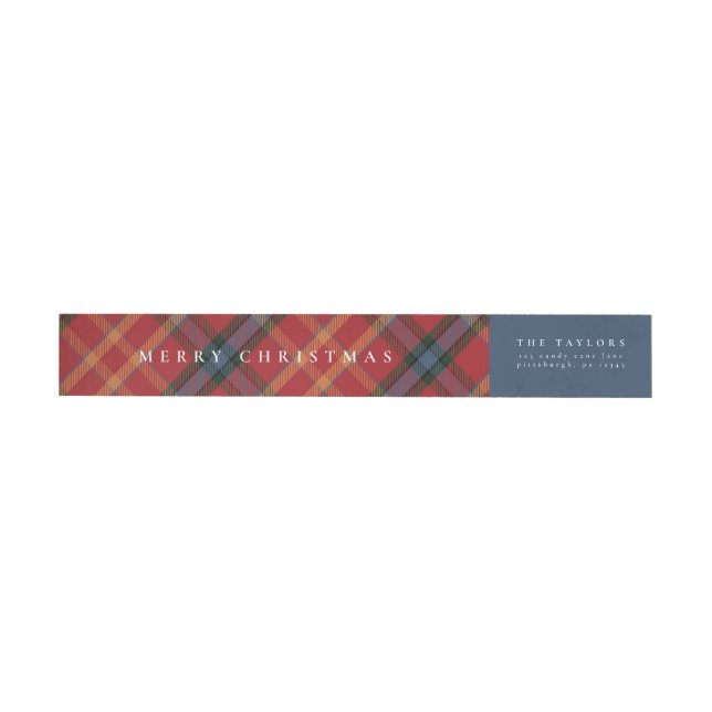 Classic Plaid Christmas Wrap Around Address Label (Individual)