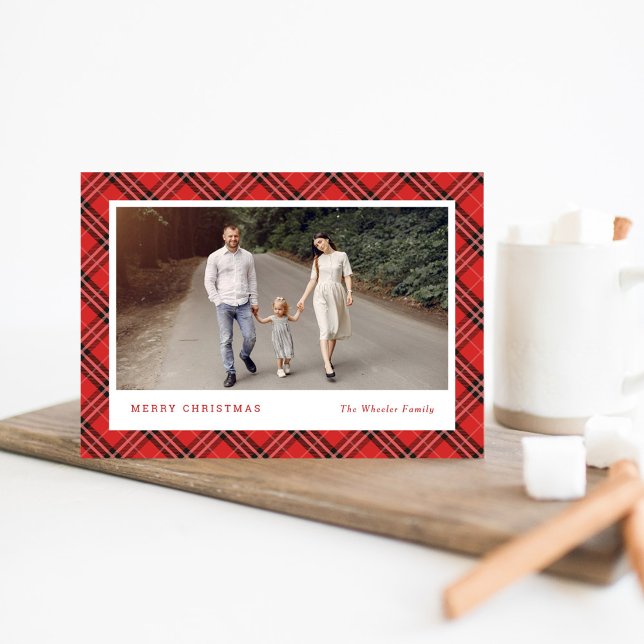 Classic Plaid EDITABLE COLOR Holiday Photo Cards (Creator Uploaded)