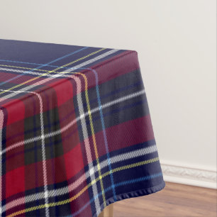 Classic Plaid in Navy and Red Tablecloth