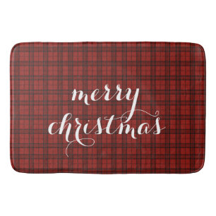 Classic Plaid Merry Christmas Festive - Bath Mat
