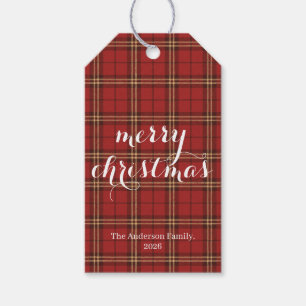 Classic Plaid Merry Christmas Festive - Gift Tags