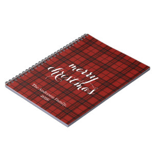 Classic Plaid Merry Christmas Festive -  Notebook