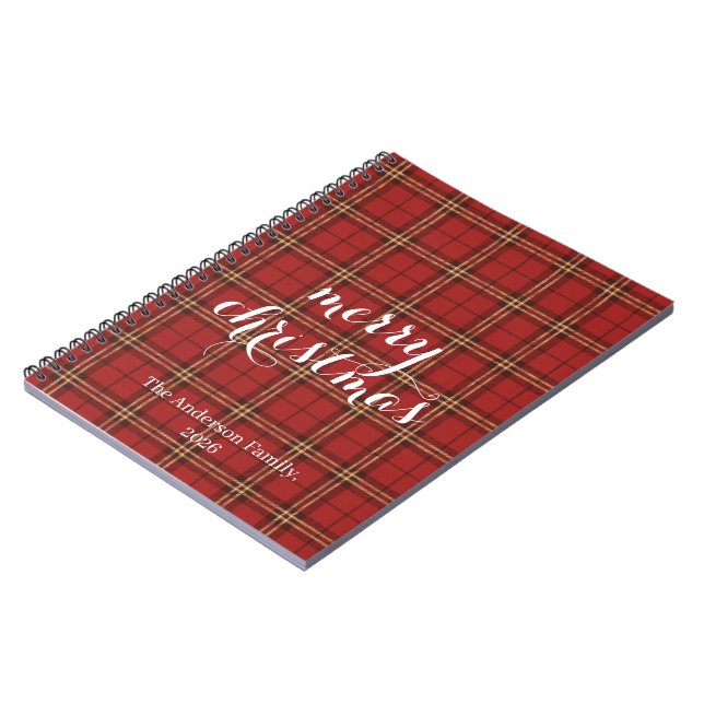 Classic Plaid Merry Christmas Festive -  Notebook (Left Side)