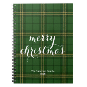 Classic Plaid Merry Christmas Festive -  Notebook