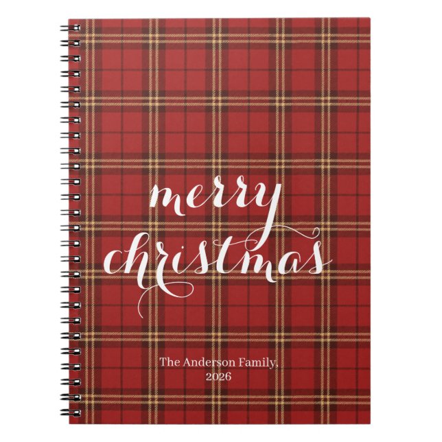 Classic Plaid Merry Christmas Festive -  Notebook (Front)