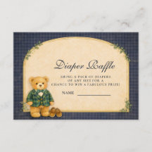 Classic Plaid Nursery Teddy Diapper Raffle