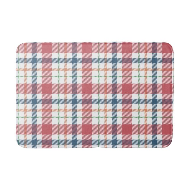 Classic Plaid Pattern Bath Mat (Front)