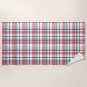 Classic Plaid Pattern Beach Towel