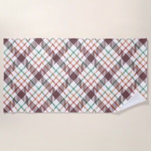 Classic Plaid Pattern Beach Towel