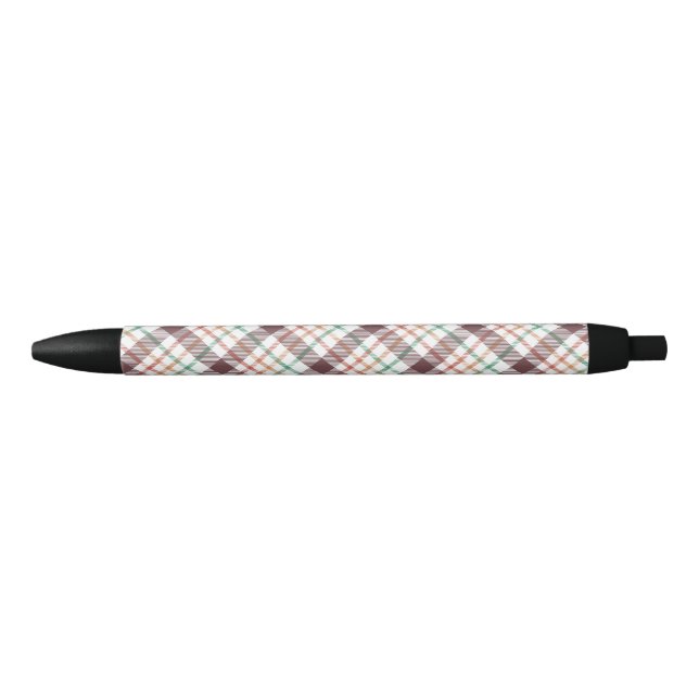 Classic Plaid Pattern Black Ink Pen (Front)