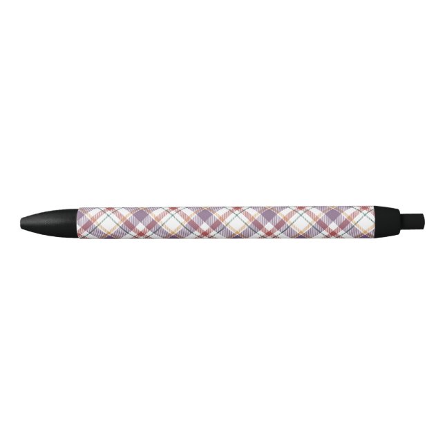 Classic Plaid Pattern Black Ink Pen (Front)