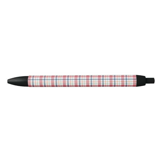 Classic Plaid Pattern Black Ink Pen (Front)