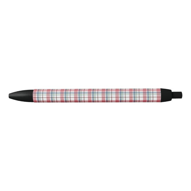 Classic Plaid Pattern Black Ink Pen (Front)