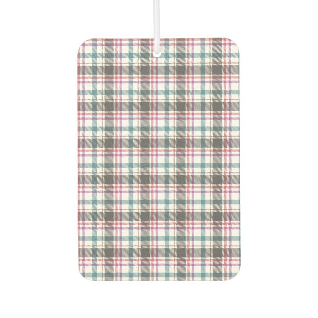 Classic Plaid Pattern Car Air Freshener (Front)