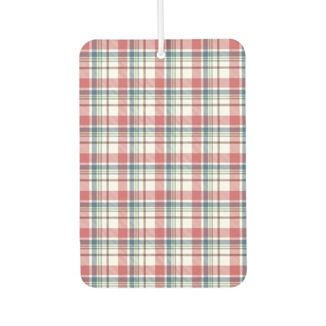 Classic Plaid Pattern Car Air Freshener (Front)