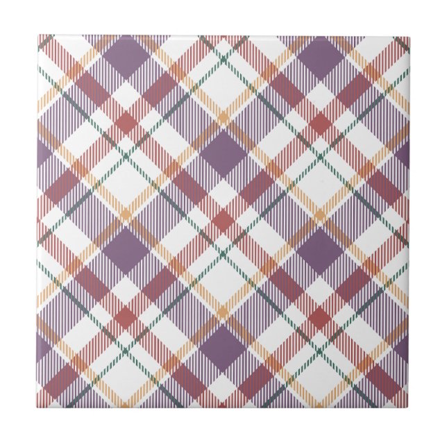Classic Plaid Pattern Ceramic Tile (Front)