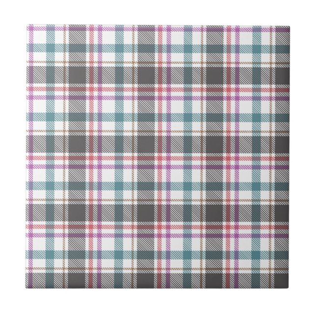 Classic Plaid Pattern Ceramic Tile (Front)