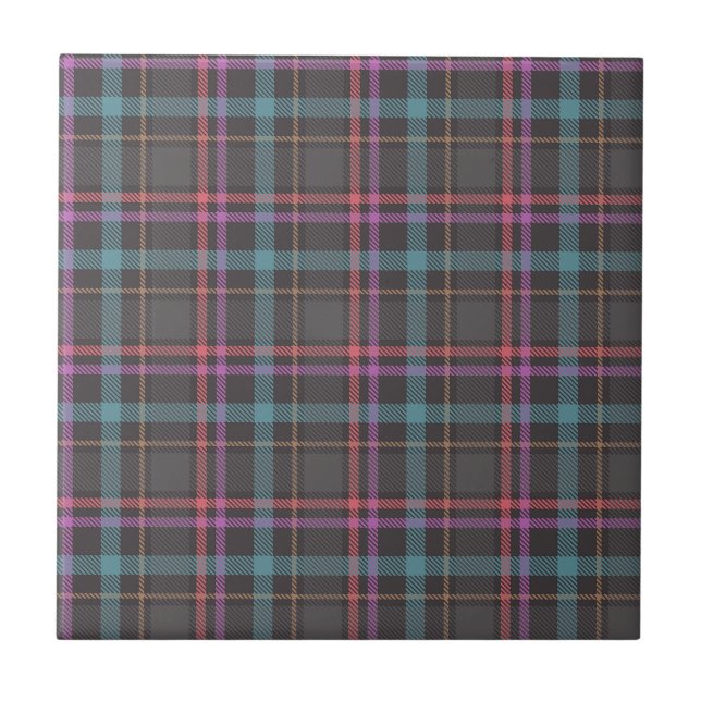Classic Plaid Pattern Ceramic Tile (Front)