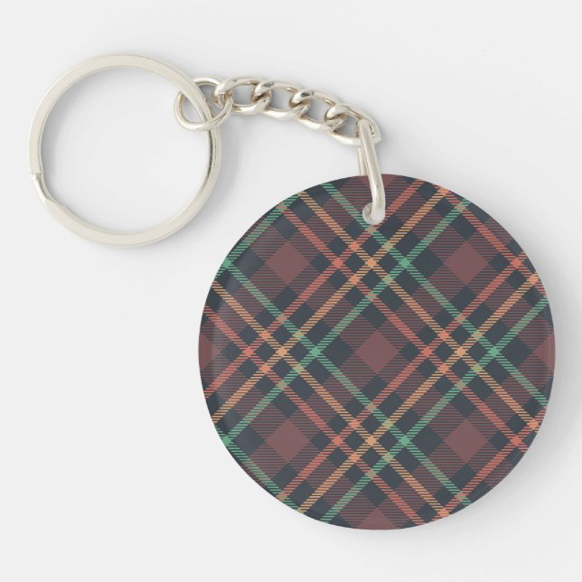 Classic Plaid Pattern Key Ring (Front)
