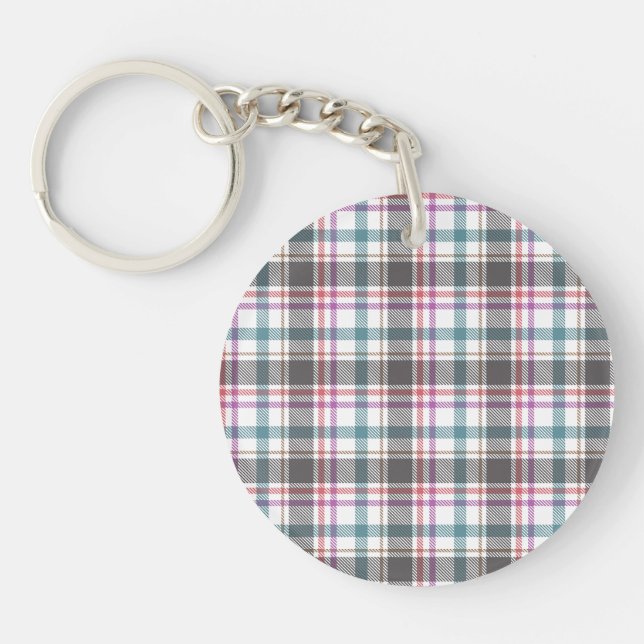 Classic Plaid Pattern Key Ring (Front)