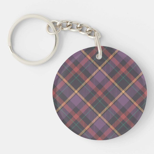 Classic Plaid Pattern Key Ring (Front)