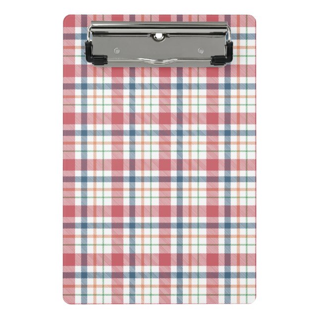 Classic Plaid Pattern Mini Clipboard (Front)