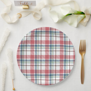 Classic Plaid Pattern Paper Plate