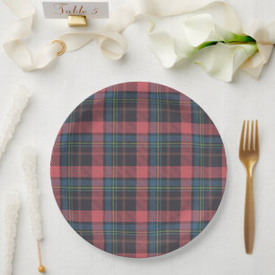 Classic Plaid Pattern Paper Plate