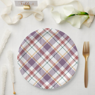 Classic Plaid Pattern Paper Plate