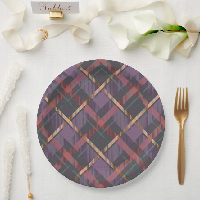 Classic Plaid Pattern Paper Plate (Wedding)