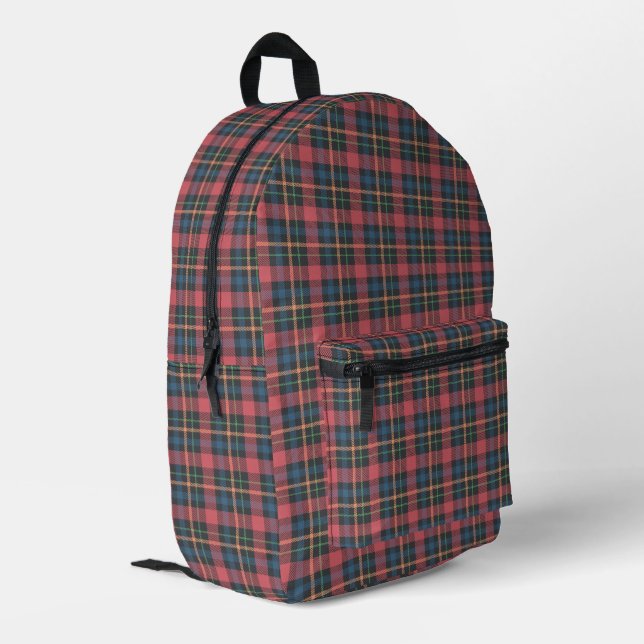 Classic Plaid Pattern Printed Backpack (Back Corner Left)