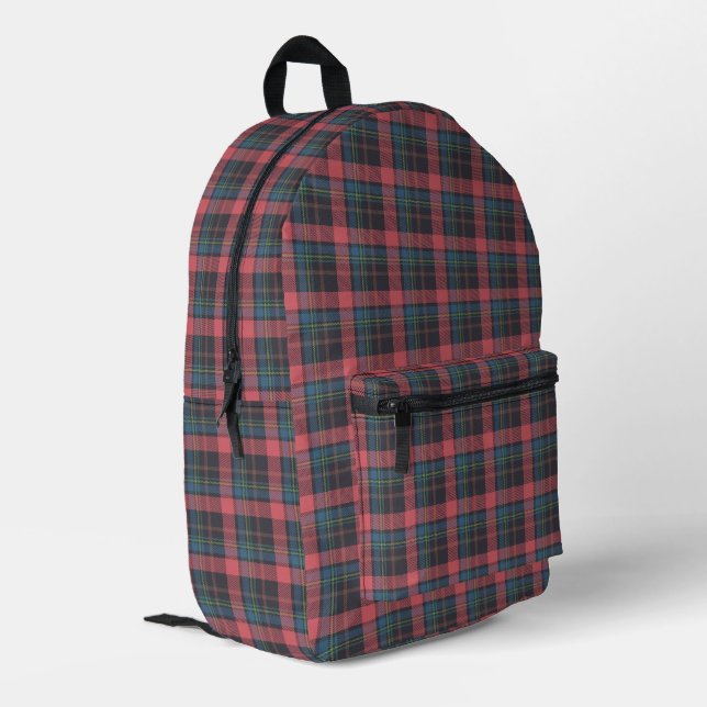 Classic Plaid Pattern Printed Backpack (Back Corner Left)