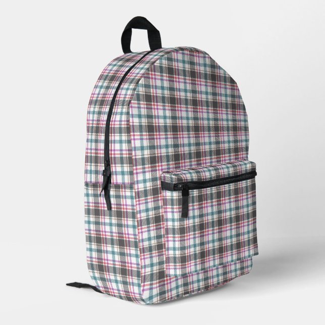Classic Plaid Pattern Printed Backpack (Back Corner Left)