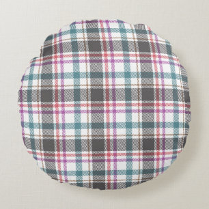 Classic Plaid Pattern Round Cushion
