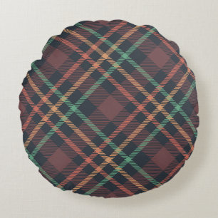 Classic Plaid Pattern Round Cushion