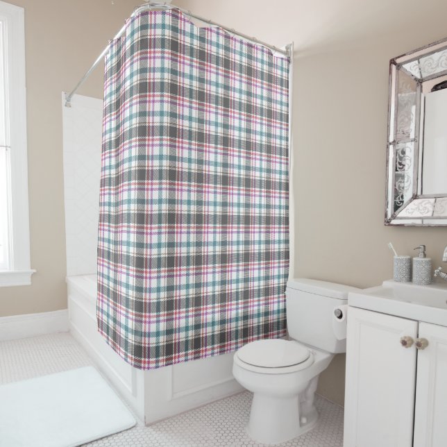 Classic Plaid Pattern Shower Curtain (In Situ)