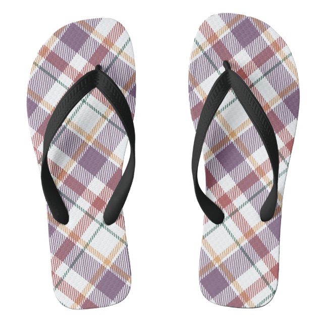 Classic Plaid Pattern Thongs (Footbed)