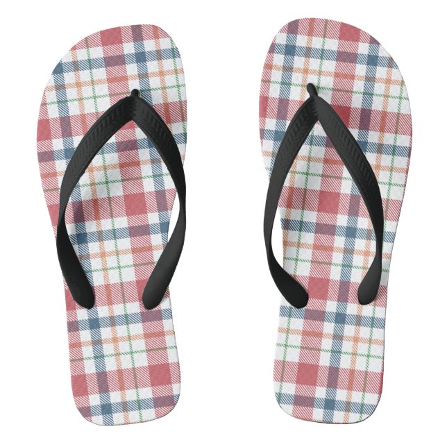 Classic Plaid Pattern Thongs (Footbed)
