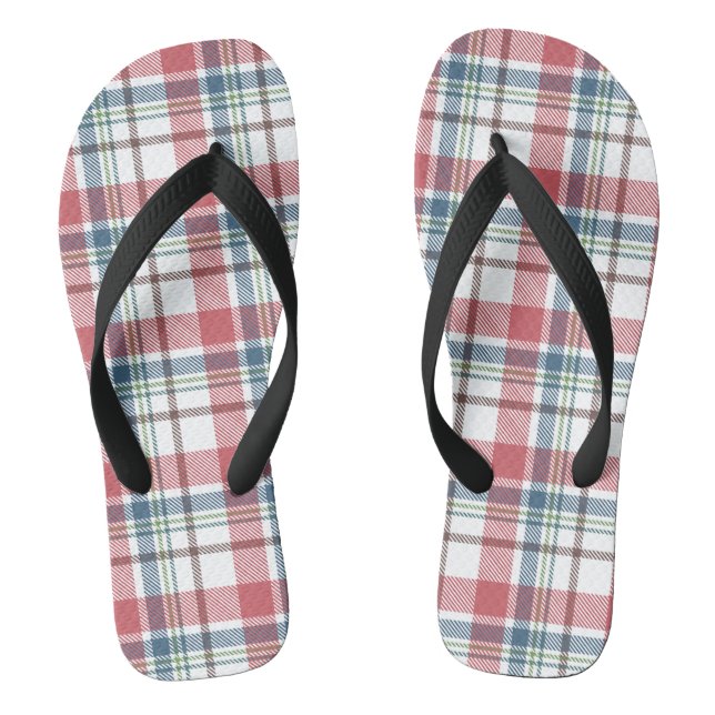 Classic Plaid Pattern Thongs (Footbed)