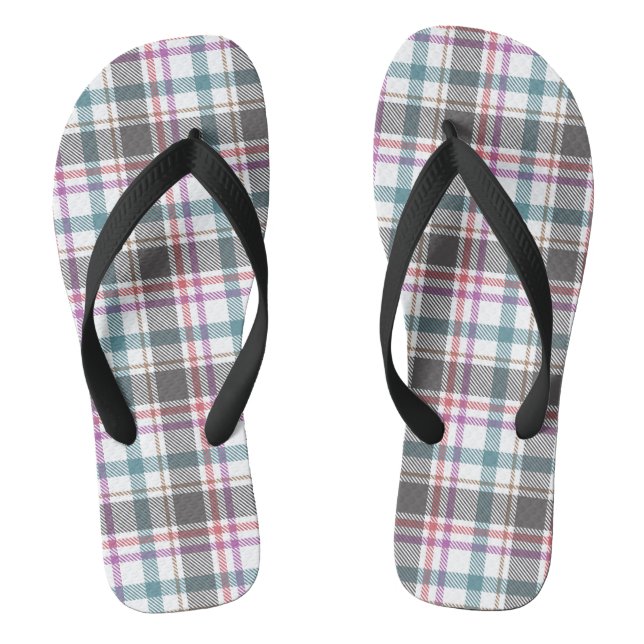Classic Plaid Pattern Thongs (Footbed)