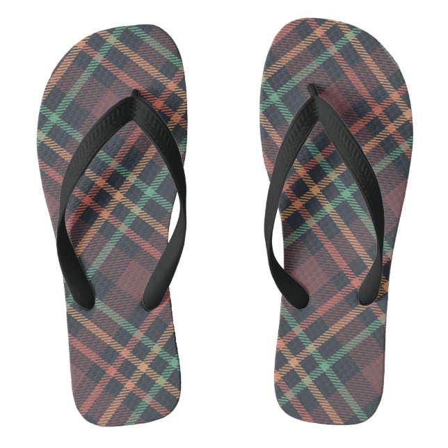 Classic Plaid Pattern Thongs (Footbed)