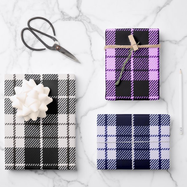 Classic Plaid Pattern Wrapping Paper Sheets (Front)