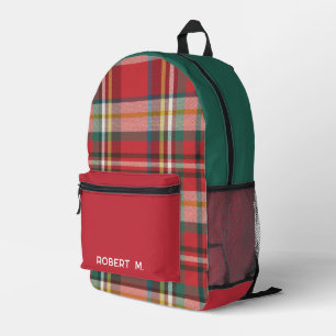 Classic Plaid Rustic Personalised Printed Backpack