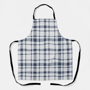 Classic Plaid Tartan Pattern-Navy & White Apron