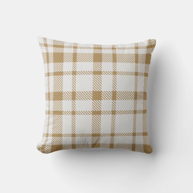 Classic Plaid Tartan Pattern-Warm Neutral Cushion (Front)