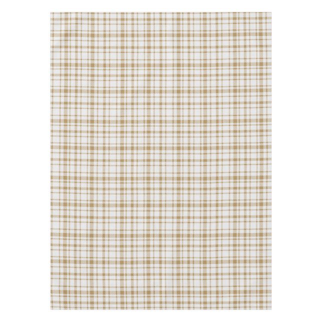 Classic Plaid Tartan Pattern-Warm Neutral Tablecloth (Front)