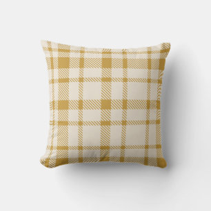 Classic Plaid Tartan Pattern-Yellow & Cream Cushion