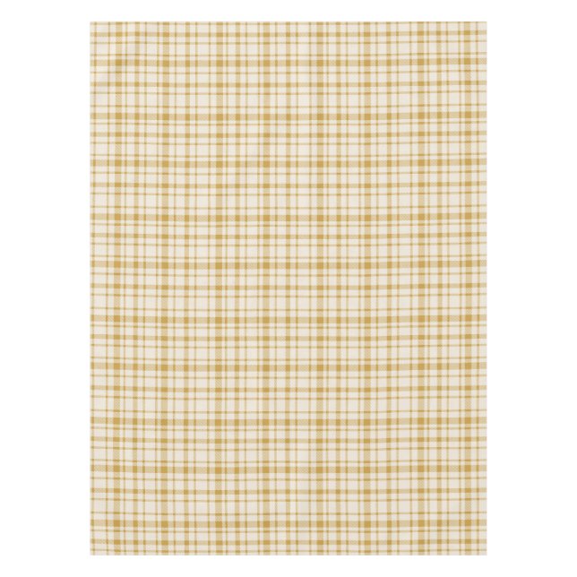Classic Plaid Tartan Pattern-Yellow & Cream Tablecloth (Front)